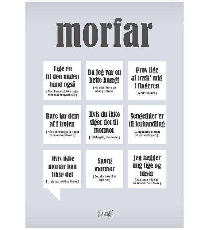 Dialægt Plakat - 50x70 - Morfar - OneSize - Dialægt Plakat