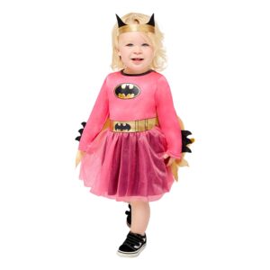 Lyserød Batgirl Babykostume - 6-12 måneder