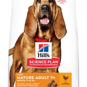 Hills Science Plan 12kg Hills Canine Mature Light Medium Chicken til hunde på+7 år