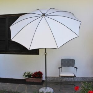 Maffei Border parasol i dralon og stål Ø200 cm - Hvid