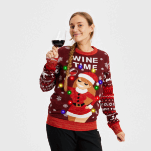 Wine Time Julesweater LED - Dame