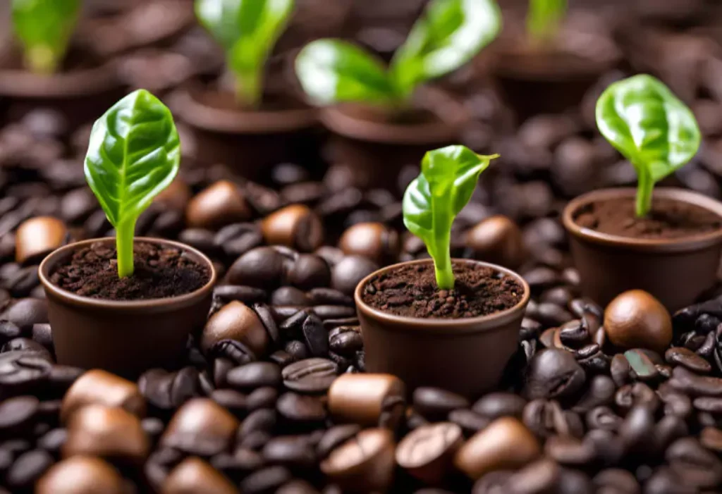 Det brugte kaffegrums fra din genanvendelige kaffekapsel er fantastisk gødning til dine planter.