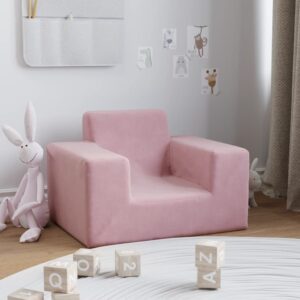 vidaXL sofa til børn blødt plys pink