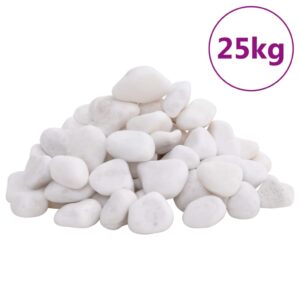 vidaXL polerede småsten 25 kg 2-5 cm hvid